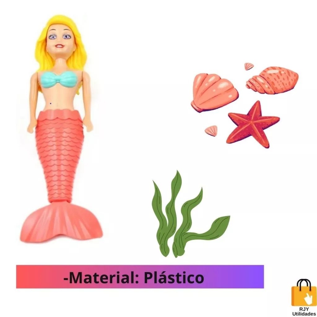 BONECA SEREIA BELINHA C/CAVALO MARINHO ACESSORIOS 7 PCS 